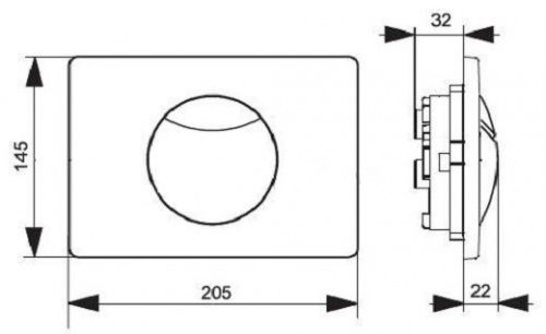 Кнопка смыва для инсталляции Villeroy & Boch  ViConnect E100 20,5x14,5x2,2 [9224-85-69]