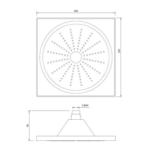 Верхний душ Jaquar OHS [OHS-CHR-1743] (250х250 мм)