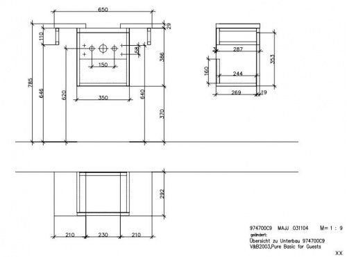 Тумба под умывальник Villeroy&Boch Pure Basic  [9747-00-C9]