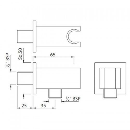 Подключение для душевого шланга Jaquar [SHA-CHR-566S] (с держателем)
