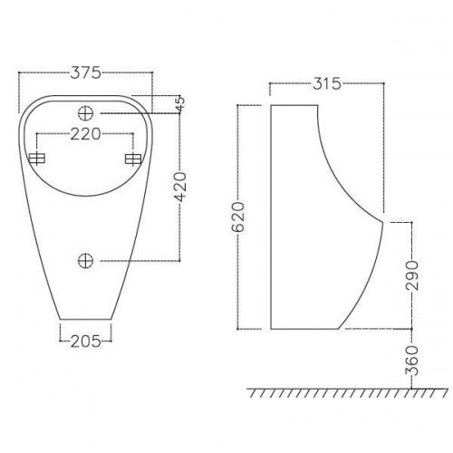 Писсуар Jaquar Urinal [URS-WHT-13253O]