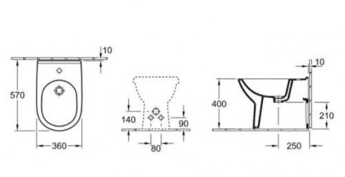 Биде напольное Villeroy&Boch O.Novo [5461-00-01]