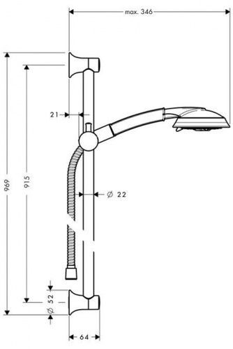 Душевой гарнитур Hansgrohe Raindance Classic Unica 100 AIR 3 jet  [27841000]