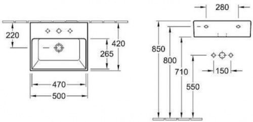 Умывальник накладной Villeroy&Boch Memento 50х42 [5133-50-01]