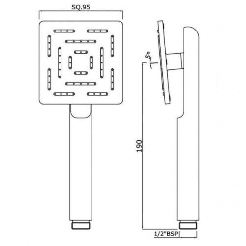 Душевая лейка Jaquar Maze [HSH-CHR-1655] (95х95 мм)