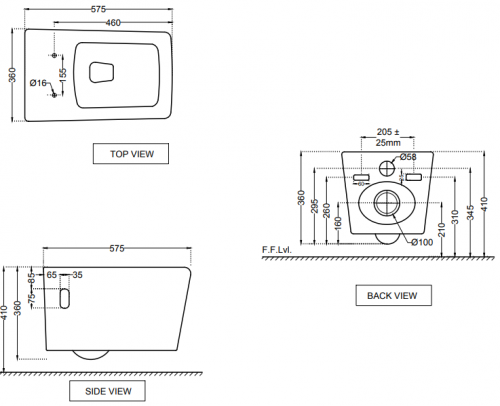 Унитаз подвесной Jaquar Aria [ARS-WHT-39951] (сиденье дюропласт)