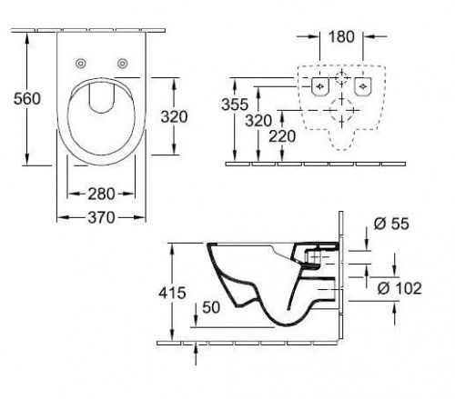 Унитаз подвесной Villeroy&Boch Subway 2.0 DirectFlush [5614-R0-01] (безободковый)