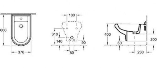 Биде подвесное Villeroy&Boch Hommage [7441-B0-R2]