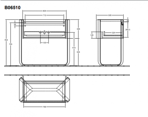 Тумба под умывальник Villeroy&Boch Antheus 80,4x85,2x50 см [B065-10-PV]