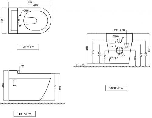 Унитаз подвесной Jaquar Opal [OPS-WHT-15951] (сиденье дюропласт)