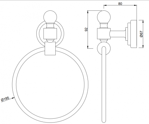 Держатель для полотенца Jaquar Queen's [AQN-CHR-7721]