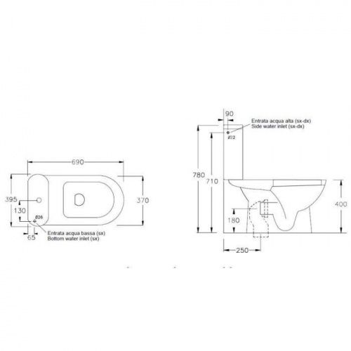 Унитаз напольный Hatria Marylin [YOQE] (без бачка)