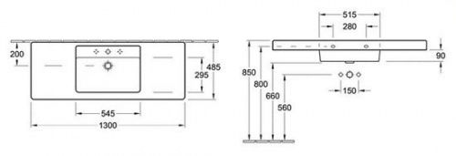 Умывальник накладной Villeroy&Boch Omnia Architectura 130 [6118-13-01]