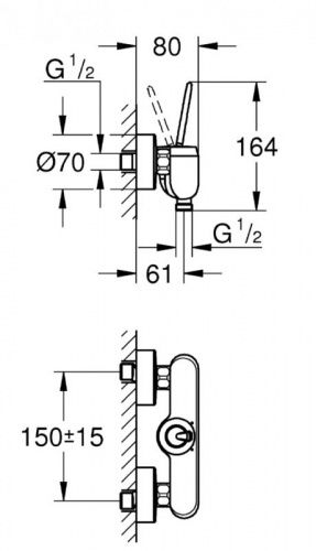 Смеситель для душа Grohe Eurodisc Joy [23430LS0]