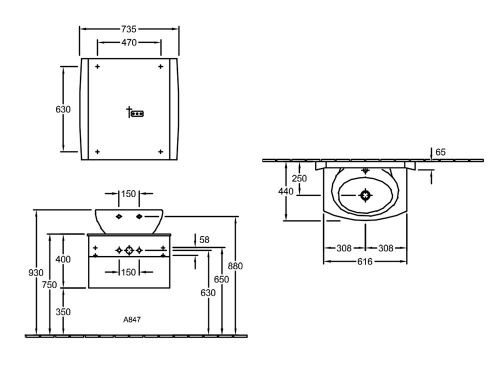 Тумба под умывальник Villeroy & Boch Aveo New Generation [A847GFGG]