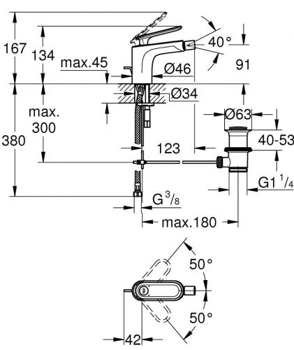Смеситель для биде Grohe Veris [32193000]