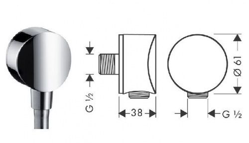 Подключение для душевого шланга Hansgrohe Fixfit [27453000] (насадка)