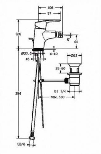 Смеситель для биде Hansa Polo New [5143 3273] (с донным клапаном)