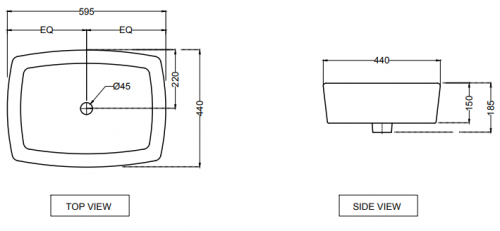 Умывальник накладной Jaquar Kubix [KUS-WHT-35901]
